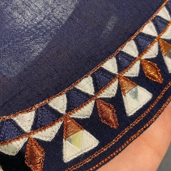 NEW J. Crew Blouse Tank Aztec XS Cotton Blouse Top Navy Southwest Vibe - Picture 10 of 15